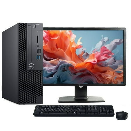 Restored Dell OptiPlex Desktop Computer | Intel Hexa-Core i5 8th Gen | 16GB RAM | 256GB SSD | Windows 11 | 22" LCD (Refurbished)