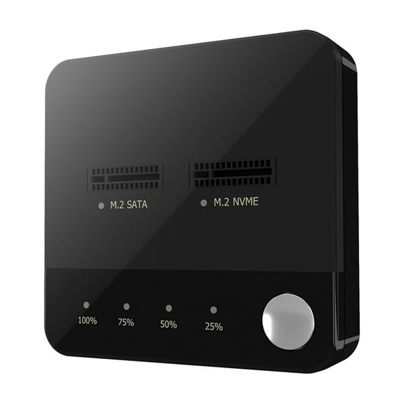 AOOOWER NVMe M.2 Duplicator Double Bay Offline Clone NVME Docking Station for 2230/2242/2260 M.2 Solid States Disk M Key Hard Drives Enclosure