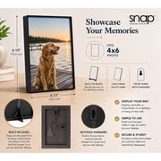 Snap 4x6 Picture Frame - Front Loading Wall or Tabletop Photo Frame Set of 12, Black