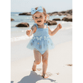 thumbnail image 4 of Rovasas Baby Girl Romper Dress Sleeveless Embroidery Jumpsuit Headband, 4 of 9