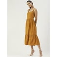 thumbnail image 5 of DressBerry Women’s Solid Viscose Rayon Dress Square Neck Sleeveless Calf Length Regular Wear Light Weighted Casual Summer Long Dress, 5 of 7
