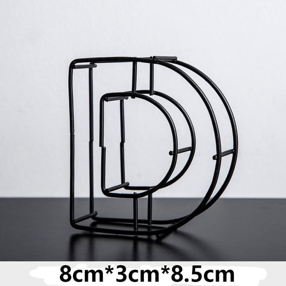 Party Supply Desktop Ornament Cafe Adornment Home Decoration Wrought Iron Alphabet Metal Hollow Letter Doorplate Sign D