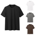 thumbnail image 6 of Lovskoo 2024 Short Sleeve Shirts for Men Round Neck Solid Color Thin Daily Casual Loose Shirt Gray L, 6 of 6