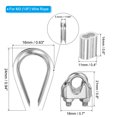 thumbnail image 2 of Unique Bargains 1/8' Wire Rope Kit, 24 Pack M3 Stainless Steel Thimbles Clamps Crimping Loop, 2 of 7