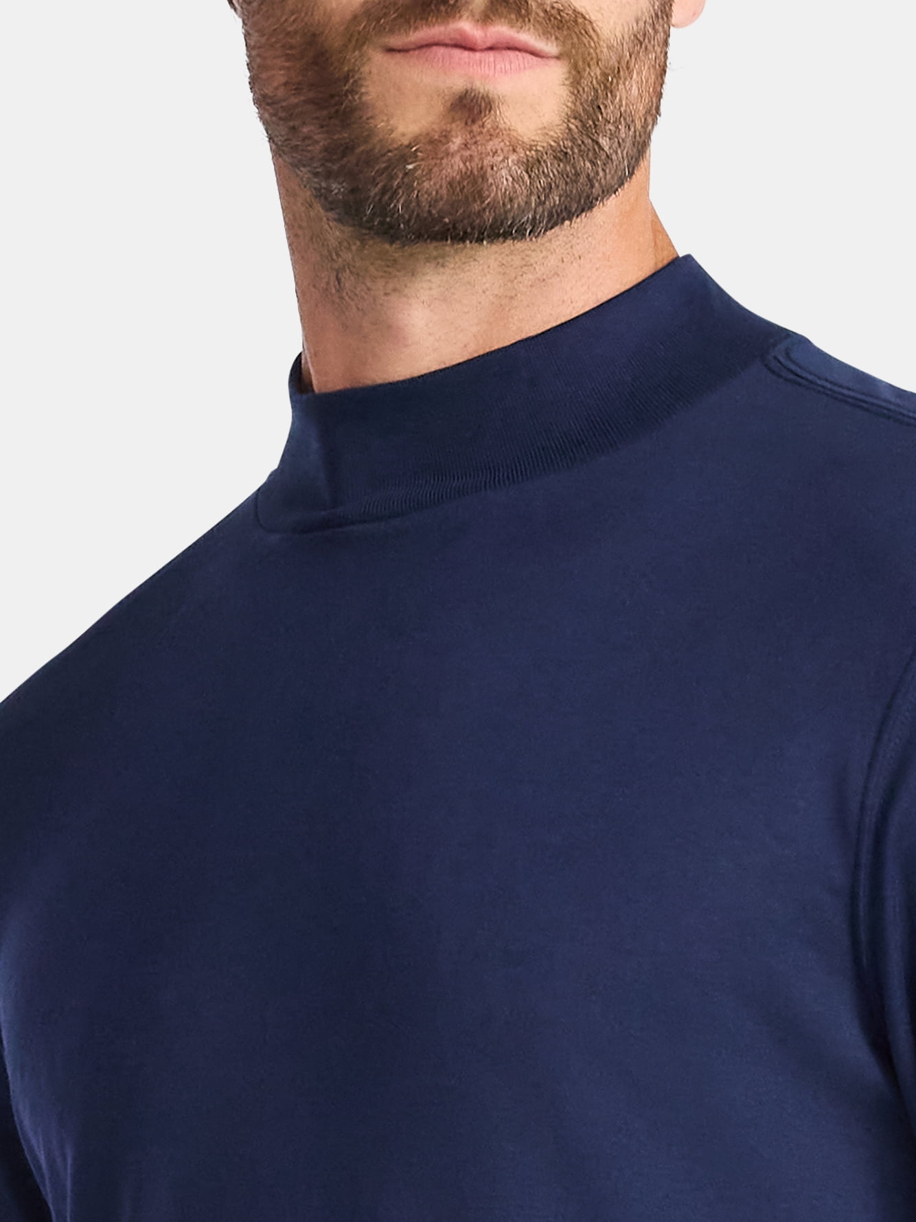 George Men's Mock Neck Pullover with Long Sleeves, Sizes S-3XL
