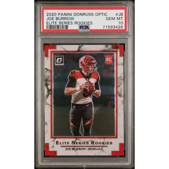 Graded 2020 Panini Donruss Optic Joe Burrow #JB Elite Series Rookies Rookie RC Football Card PSA 10 Gem Mint