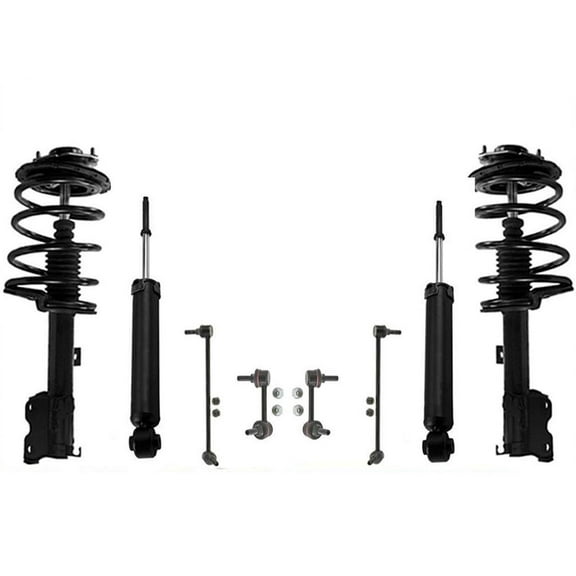 Fits 2003-2007 Murano Front Complete Struts & Rear Shocks And Sway Bar Links
