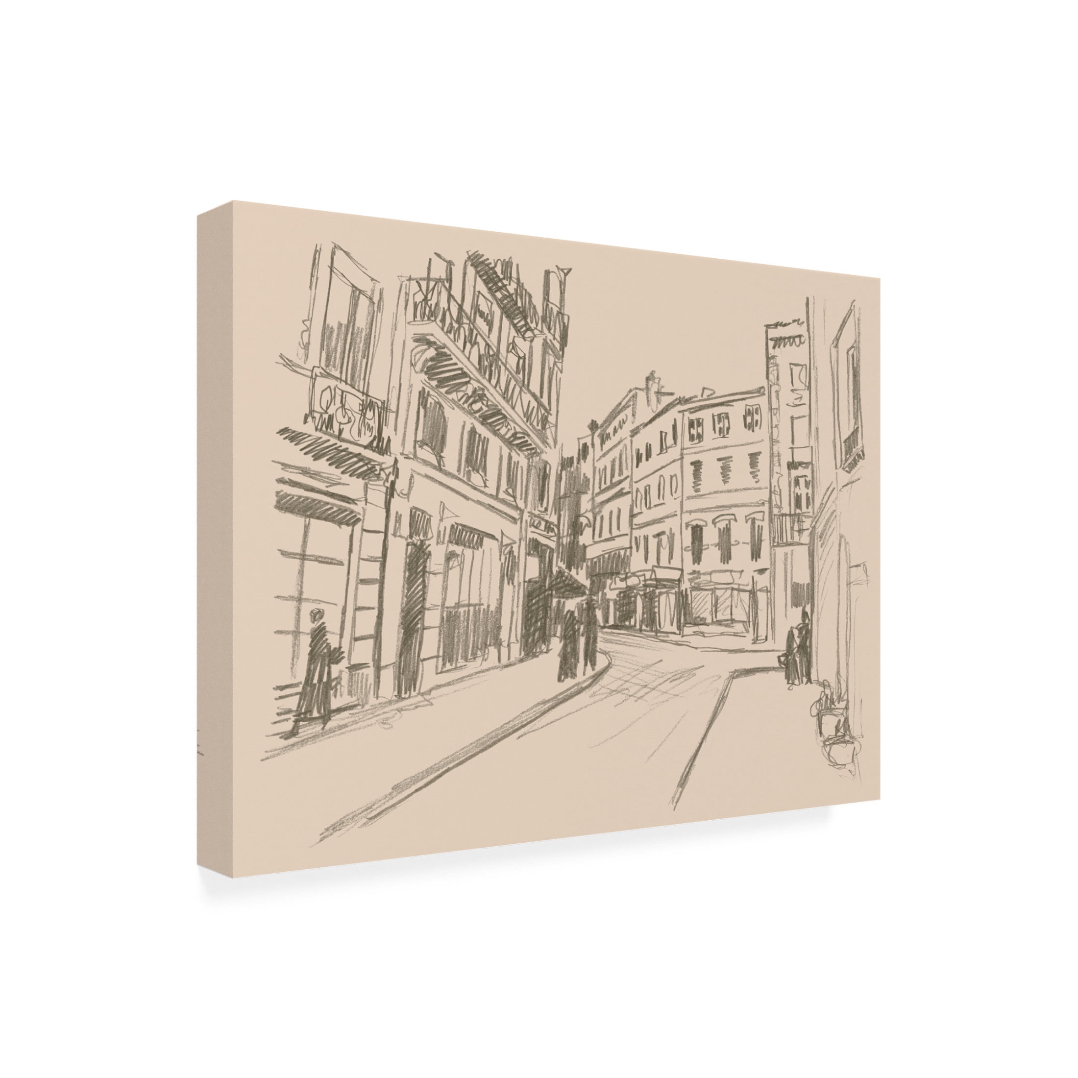 Canvas Wall Art - June Erica Vess 'City Sketches VI' Wall Art for Living Room, Bedroom, or Office Décor by Trademark Fine Art - 32 x 24 Inches