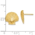 thumbnail image 4 of 14K Yellow Gold Scallop Shell Post Earrings (13 X 13) Made In Peru k4454, 4 of 5