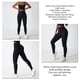 thumbnail image 5 of Pantalones de yoga de cintura alta para mujer Leggings de entrenamiento con control de barriga elásticos y levantamiento de cadera con bolsillo para correr en bicicleta Negro S, 5 of 6