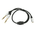 Stereo Splitter Y Cable Dual Channel 3.5mm Female to Dual 6.35mm Male Y