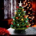 thumbnail image 3 of Kurt S. Adler 12 in. Battery Operated LED Lighted Ceramic Tree Table Piece - Green, 3 of 3