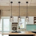 thumbnail image 6 of Pendant Light, Metal Pendant Light Fixtures with Wooden Grain Finish, 48" Adjustable Pipes for Flat and Slop Ceiling, Hanging Ceiling Lamp for Kitchen, Living Room, Bedroom, E26 Base, 6 of 7