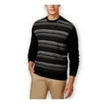 thumbnail image 2 of Weatherproof Mens Marled Striped Pullover Sweater, Black, Medium, 2 of 2