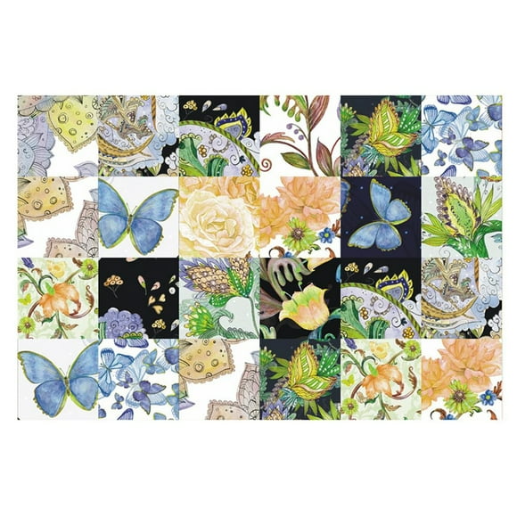 Lot de 24 Autocollants pour Carreaux Motif Papillon et Fleur Vinyle Pelable et Autocollant Carreaux de Cuisine Autocollants Amovibles Déco de Salle de Bain 6 X 6 Pouces