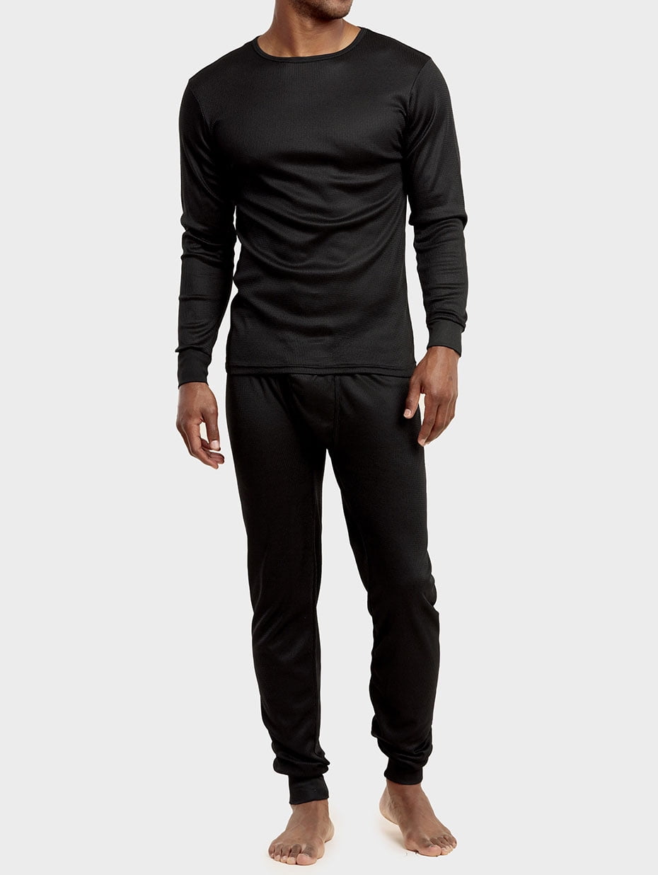 Men's Thermal Long Underwear Top Bottom Medium Weight Waffle Knit Warm