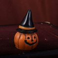 thumbnail image 2 of Mini cabeza de calabaza artesanal de resina con sombrero, adorno de Halloween, miniatura de jardín para fiesta de Halloween, 1 ud., 2 of 5