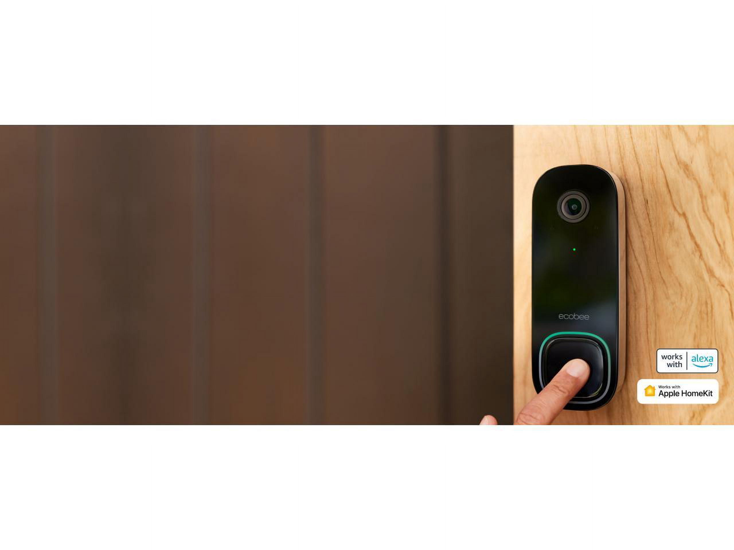 ecobee Night Vision 1080p Video Surveillance Cameras with Wired Smart Doorbell Camera, Black