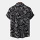 thumbnail image 2 of Camisas De Vestir Para Hombre Manga Corta Camiseta de manga corta con solapa y hebilla con estampado de y ocio para hombre (Black, XXL), 2 of 7