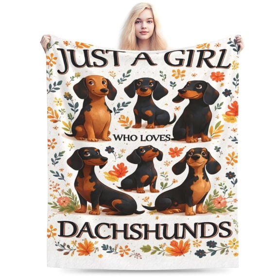 Dachshund Blanket Dachshund Decor Cozy Animal Throw Super Soft Plush Flannel Fleece Blanket Gift for Kids Adults Men Women Ultra Warm & Lightweight Flannel 50x40