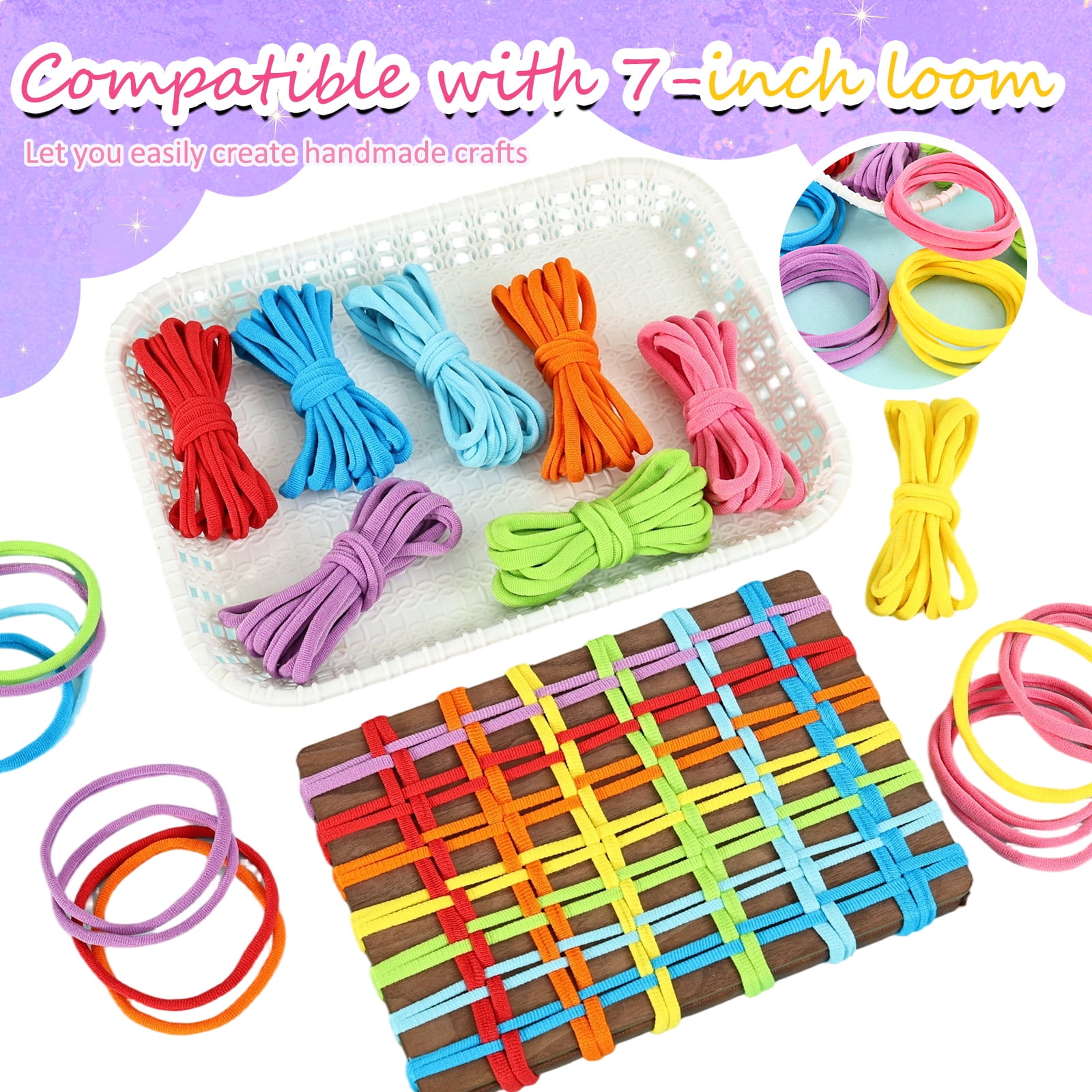 Austok 800 Pcs Refill Loops Potholder Multi Colored Weaving Machine Loops Weaving Craft Bands for DIY Crafts Supplies Kids Adults
