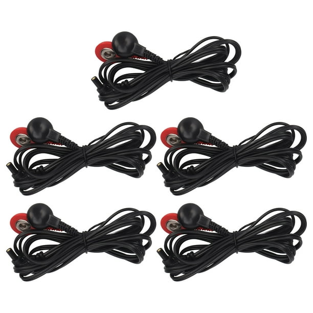 Cable de electrodo, 5 piezas Cable de electrodo negro Cable conductor de electrodo Cable TENS Diseño elevado