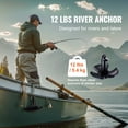 thumbnail image 7 of River Anchor 12 LBS Boat Anchor - Mushroom Design with Shackle, Vinyl Coated Cast Iron for Boats Up to 10 ft, Lakes & Rivers, 7 of 7