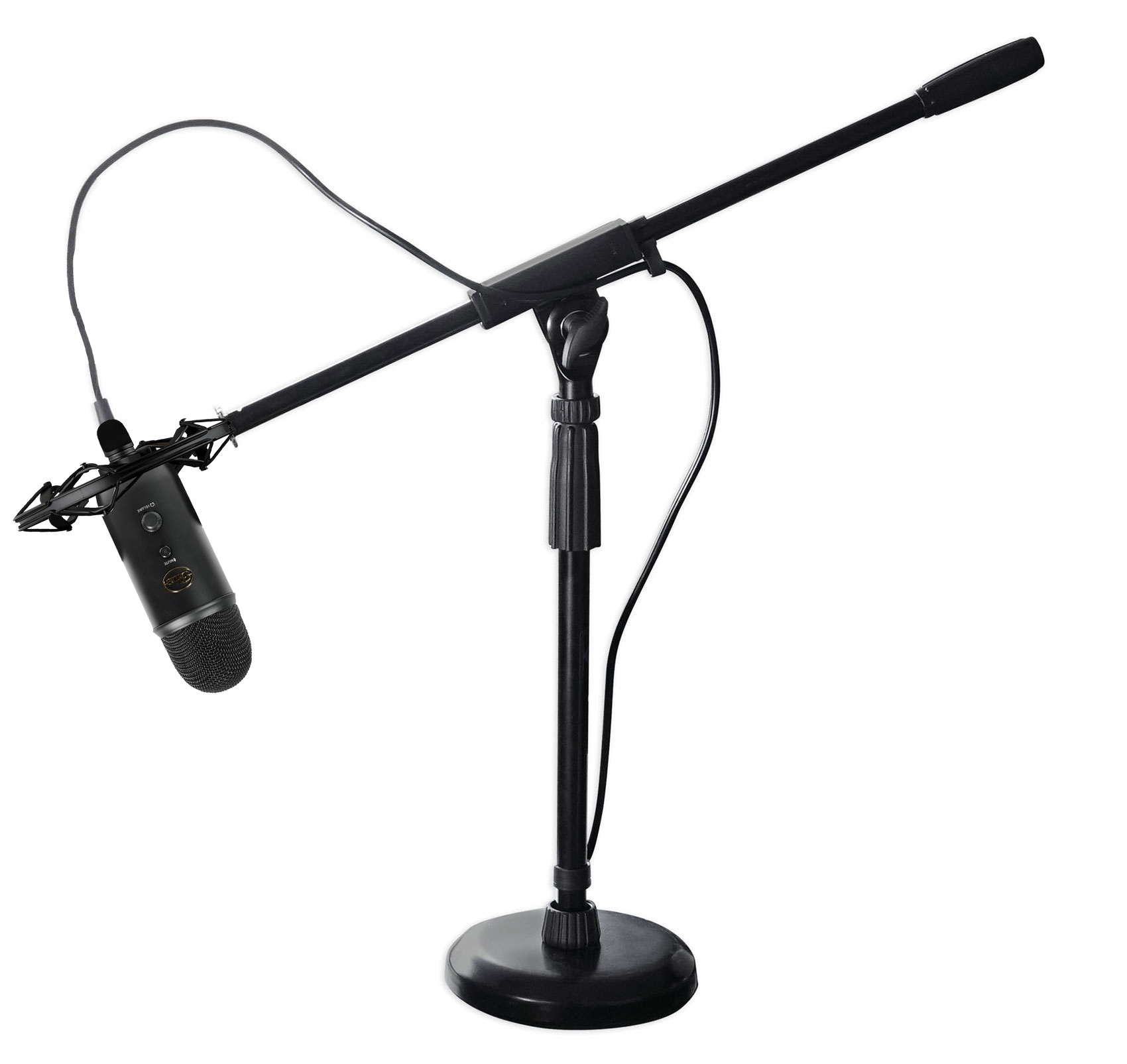 Yeti Blackout Studio Podcasting Podcast Recording Microphone+Mic Boom