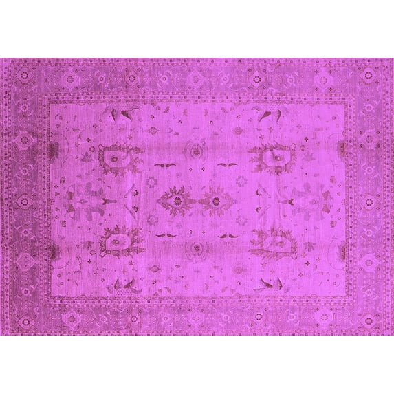 Ahgly Company Indoor Rectangle Oriental Purple Industrial Area Rugs, 7' x 9'