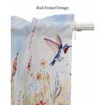thumbnail image 5 of Spring Hummingbird Floral Kitchen Valances for Windows Farmhouse Linen Window Valance Curtain for Living Room Window Treatment Farmhouse Flower Botanical Valance Rod Pocket Topper Drape, 42 x 18 Inch, 5 of 6