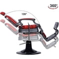 thumbnail image 2 of BarberPub Heavy Duty Vintage Barber Chair All Purpose Hydraulic Recline Salon Beauty Spa Red 3850, 2 of 7