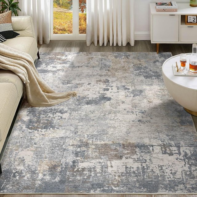 x Area Rug Living Room Rugs - Washable Neutral Modern Abstract Soft Thin Large Rug Indoor Floor No Slip Rug Carpet for Bedroom Under Dining Table Home Office Decor -