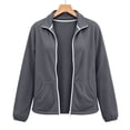 thumbnail image 5 of CBASIHI Womens Polar Fleece Jackets with Pockets Lightweight Fall Casual Long Sleeve Zip Up Coats Gray S, 5 of 6