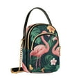 thumbnail image 7 of FORMRS Crossbody Bag for Women Quilted Travel Shoulder Cell Phone Purse with Chain Strap Handbag, Flamingo Leaves Pattern, 7 of 7