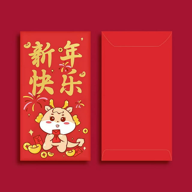 Tarjetas de invitación, 8 unidades, sobre rojo para Año Nuevo, estampado dorado, sobre rojo universal, regalo de Año Nuevo.
