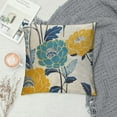 thumbnail image 2 of Shiartex Flowers Outdoor Pillow Covers , Teal Grey Mustard Yellow Floral Decorative Throw Pillows Cover,Spring Summer Navy blue Leaf  Square Pillowcase Decor Gifts for Home Patio Couch Sofa, 2 of 5