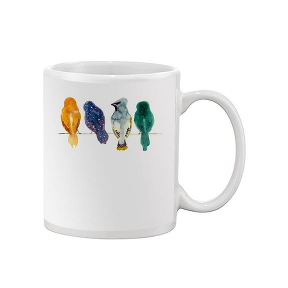 Watercolor Funny Birds Mug  -Image by Shutterstock,