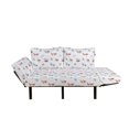 thumbnail image 2 of Hula Girl Futon Couch, Women in a Swimsuit Swimming Surfing Dancing Summertime Fun, Daybed with Metal Frame Upholstered Sofa for Living Dorm, Loveseat, Pale Azure Blue White, by Ambesonne, 2 of 4