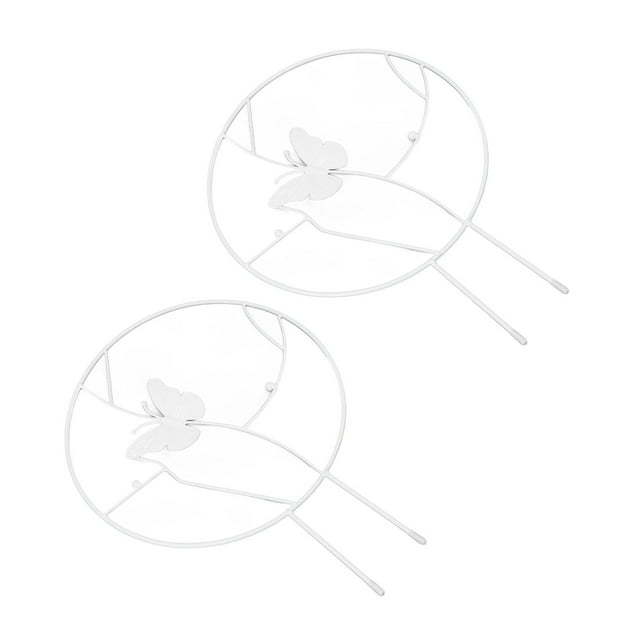 Soporte Redondo Para Plantas, Estaca De Escalada De Flores De Alta Dureza 2 Piezas Para Interiores Y Exteriores Fugacal Blanco