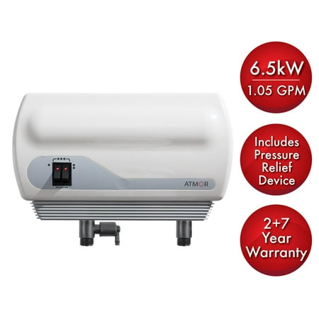 Atmor 6.5kW/240-Volt 1.05 GPM Electric Tankless Water Heater with Pressure Relief Device, On demand Water Heater