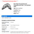 thumbnail image 2 of Rear Brake Pad and Rotor Kit - Compatible with 2004 - 2010 INFINITI QX56 2005 2006 2007 2008 2009, 2 of 2