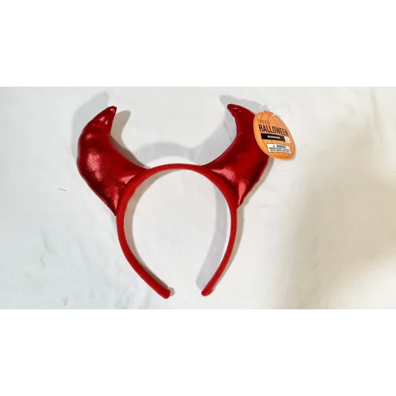 Devil Halloween Headband, Red Shiny 3 