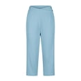 thumbnail image 4 of Kinrui Capris for Seniors Women High Waist Stretch Womens Golf Pants Summer Casual Work Slacks Yoga Dress Pant with Pockets Sky Blue L, 4 of 8