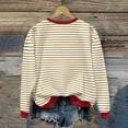 thumbnail image 5 of Blmnix Coffee Womens Sweatshirts Crew Neck Christmas Long Sleeve Women Tops Dressy Casual Striped Sweatshirt Clothes, 5 of 7