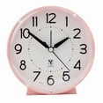 thumbnail image 1 of Reloj despertador de cuarzo simple, silencioso, que no hace tictac, rosa, 1 of 1