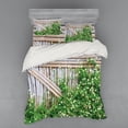 thumbnail image 2 of Ambesonne Rural Bedding Set 3 Pcs, Summer Themed Backyard Image, Twin, Pale Brown and Green, 2 of 3