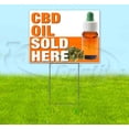 thumbnail image 1 of Stripe CBD Oil Sold Here Orange  (18"" X 24"") Corrugated Plastic Yard Sign, Includes Metal Step Stake, Bandit, New, Advertising, Usa, 1 of 3