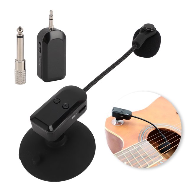2.4G Instrument Microphone, Flexible Instrument Microphone System Double Shielded Noise Reduction for Guitar