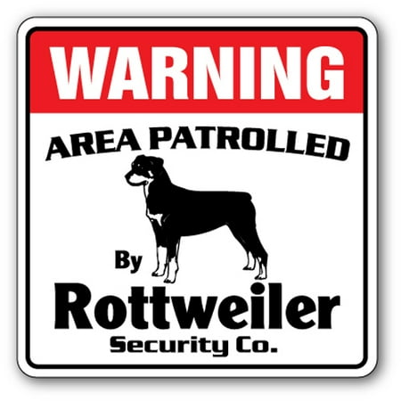 Rottweiler Head - ROTTWEILER Security Sign Area Patrolled pet warning patrol watchman guard dog
