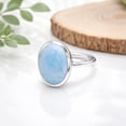 thumbnail image 3 of JAY JOOLS Natural Larimar Ring - 925 Sterling Silver Statement Jewelry for Women, 3 of 6